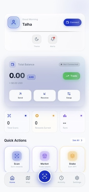 AVRIO wallet dashboard